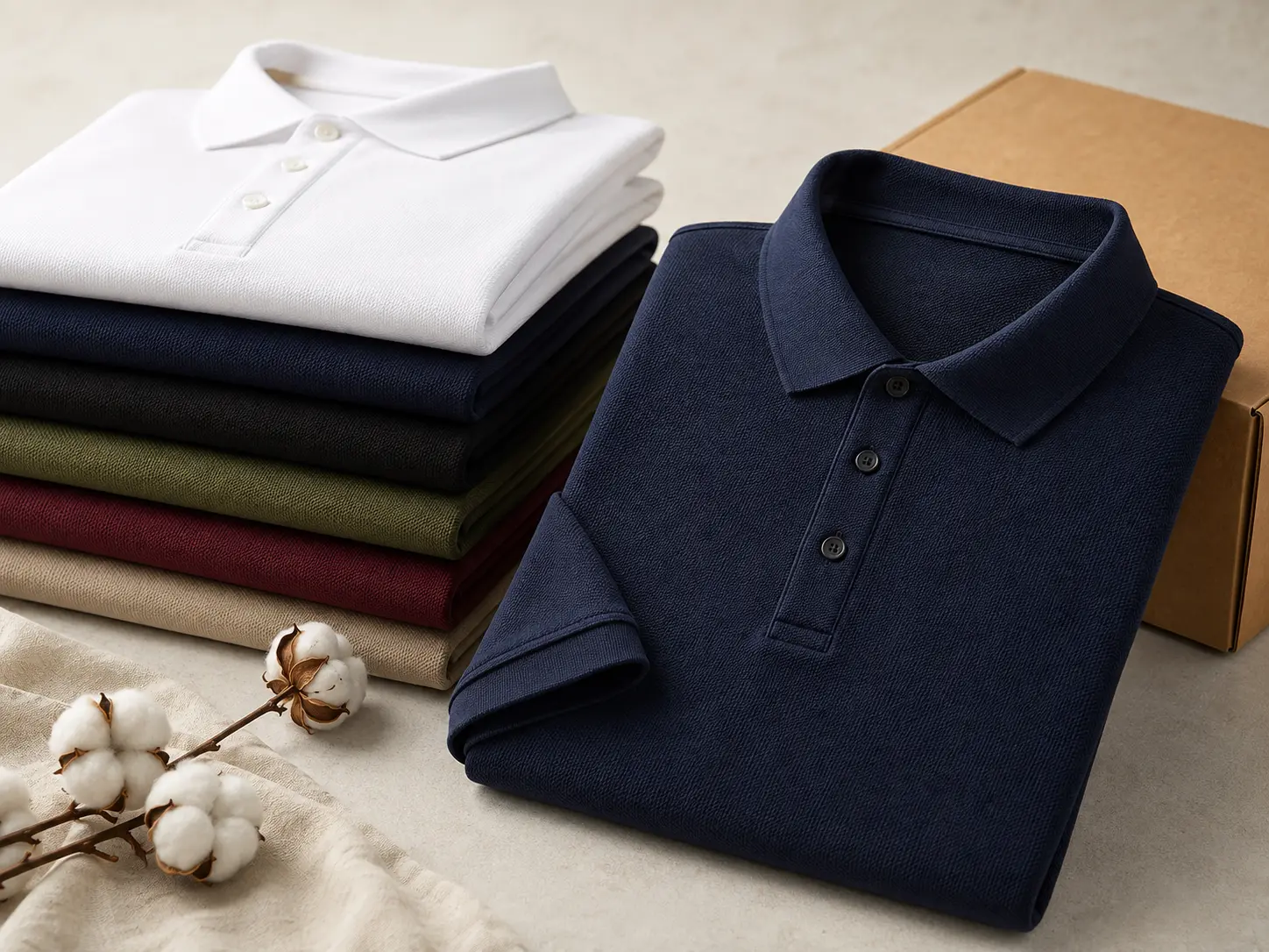 Cotton pique polo shirts from India