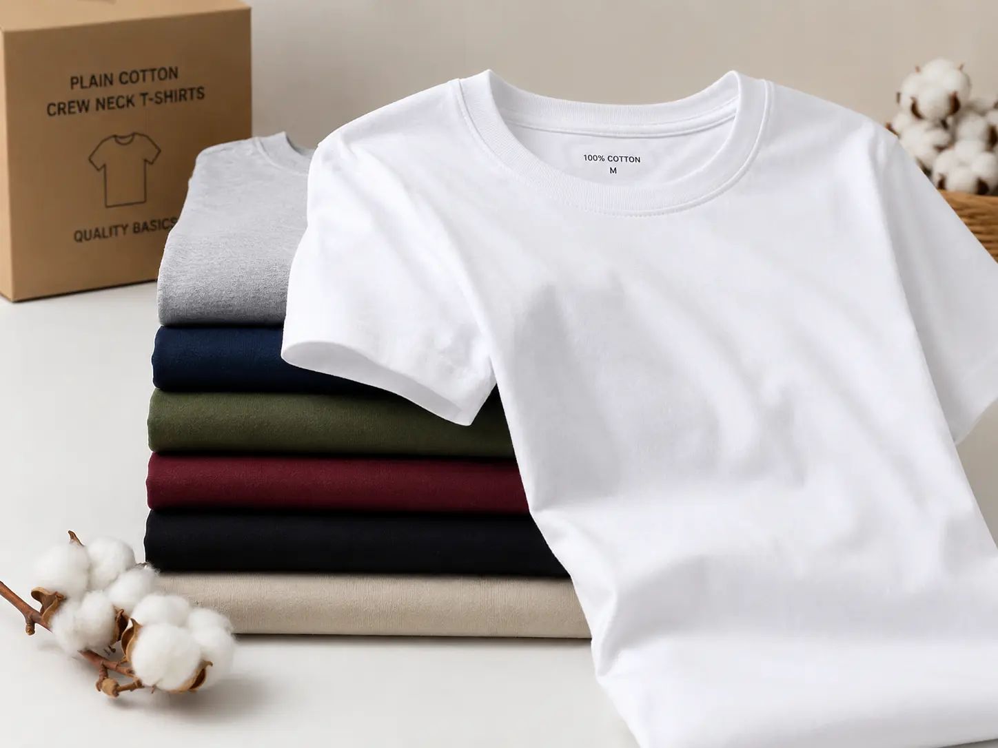 Import 100% Cotton Crew-Neck T-Shirts from India to the UK